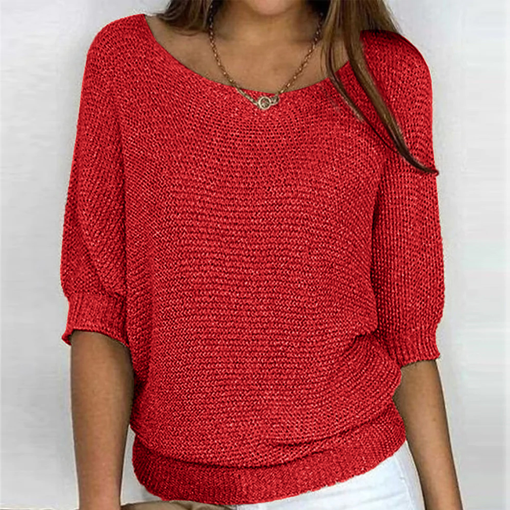 Nova - Basic Strickshirt mit O-Ausschnitt für Damen-CALLISTARI