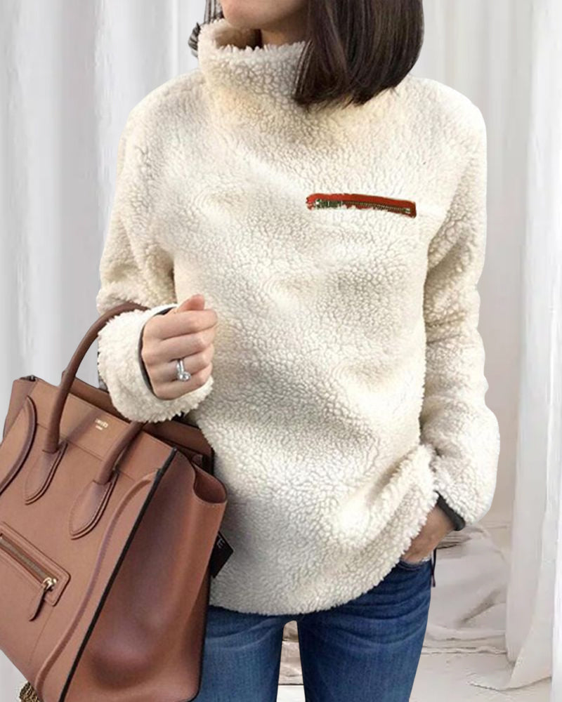 Liana - Lässiges warmes Sherpa Top-CALLISTARI