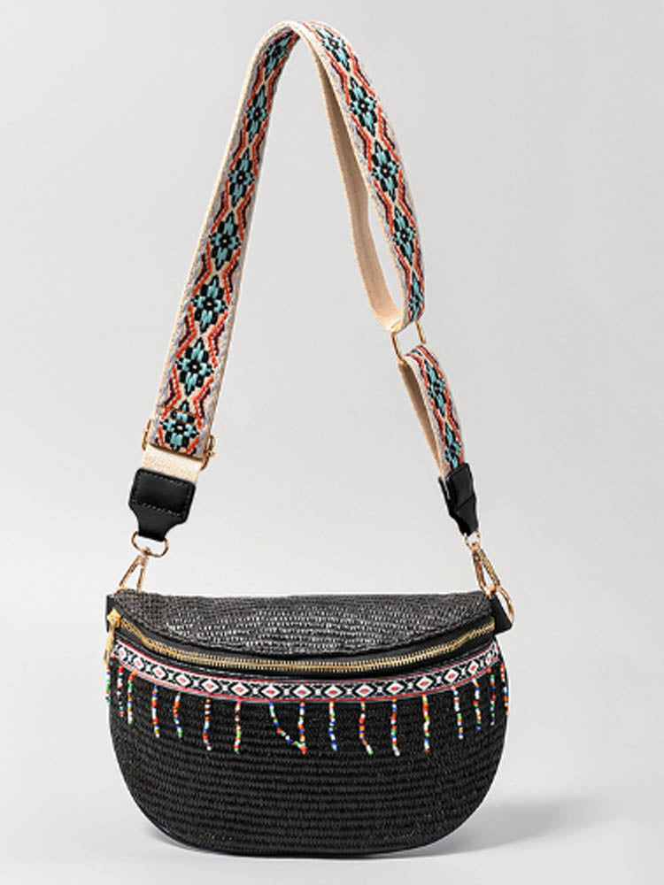Grass Woven Chest Bag-CALLISTARI