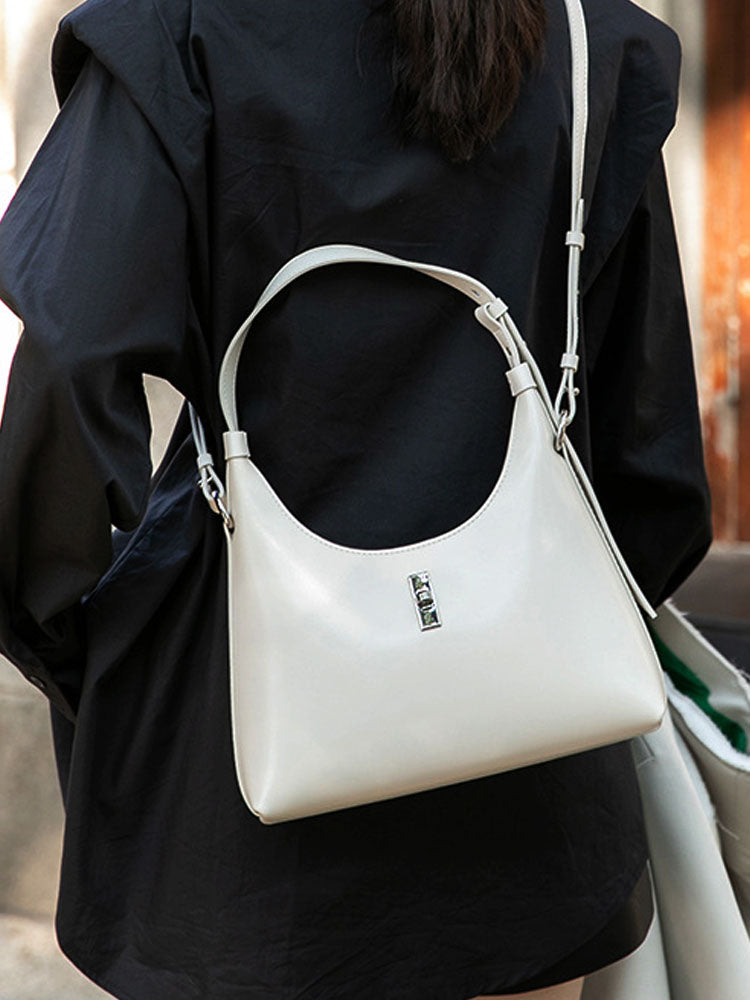 Half Moon Leather Crossbody Bag-CALLISTARI