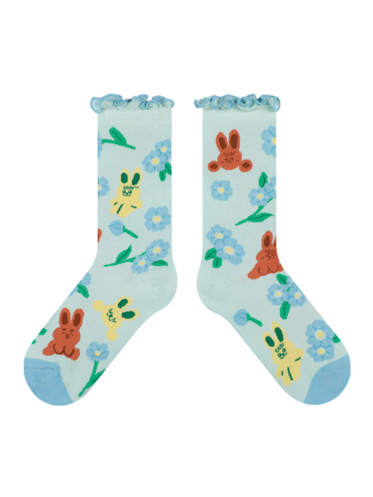 Cute Bunny Mid-Calf Socks-CALLISTARI