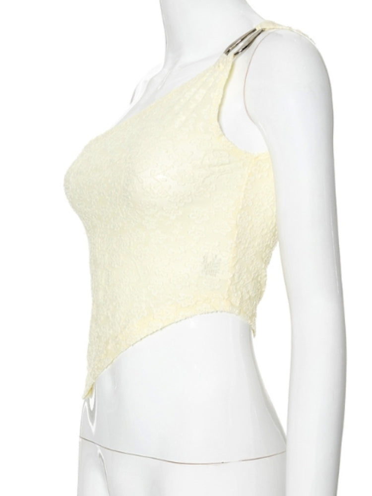 Bring It Down One Shoulder Top Cream-CALLISTARI