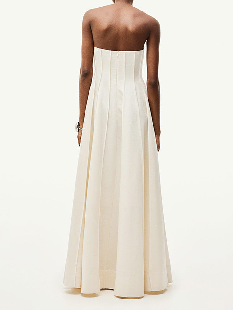 Aria White Bandeau Maxi Dress-CALLISTARI