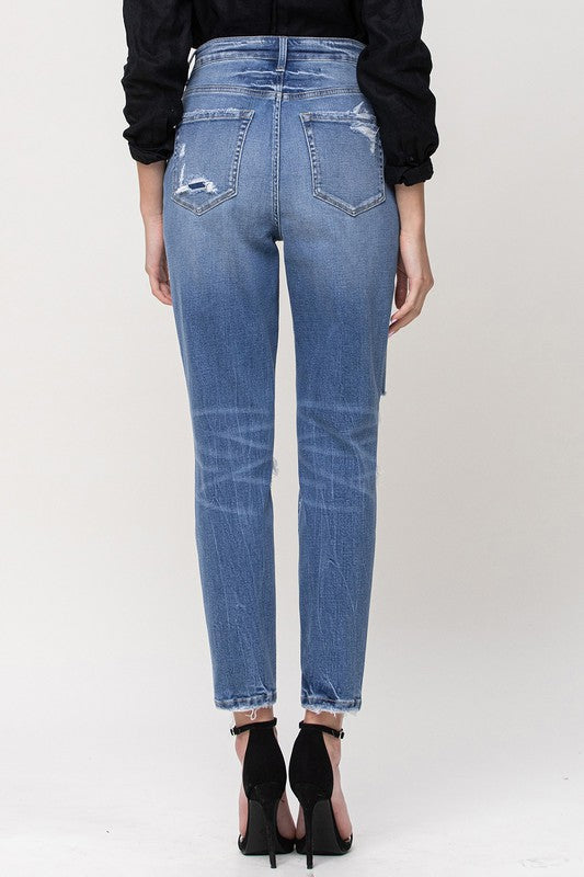 Vervet Super High Rise Stretch Mom Jeans-Mesadic