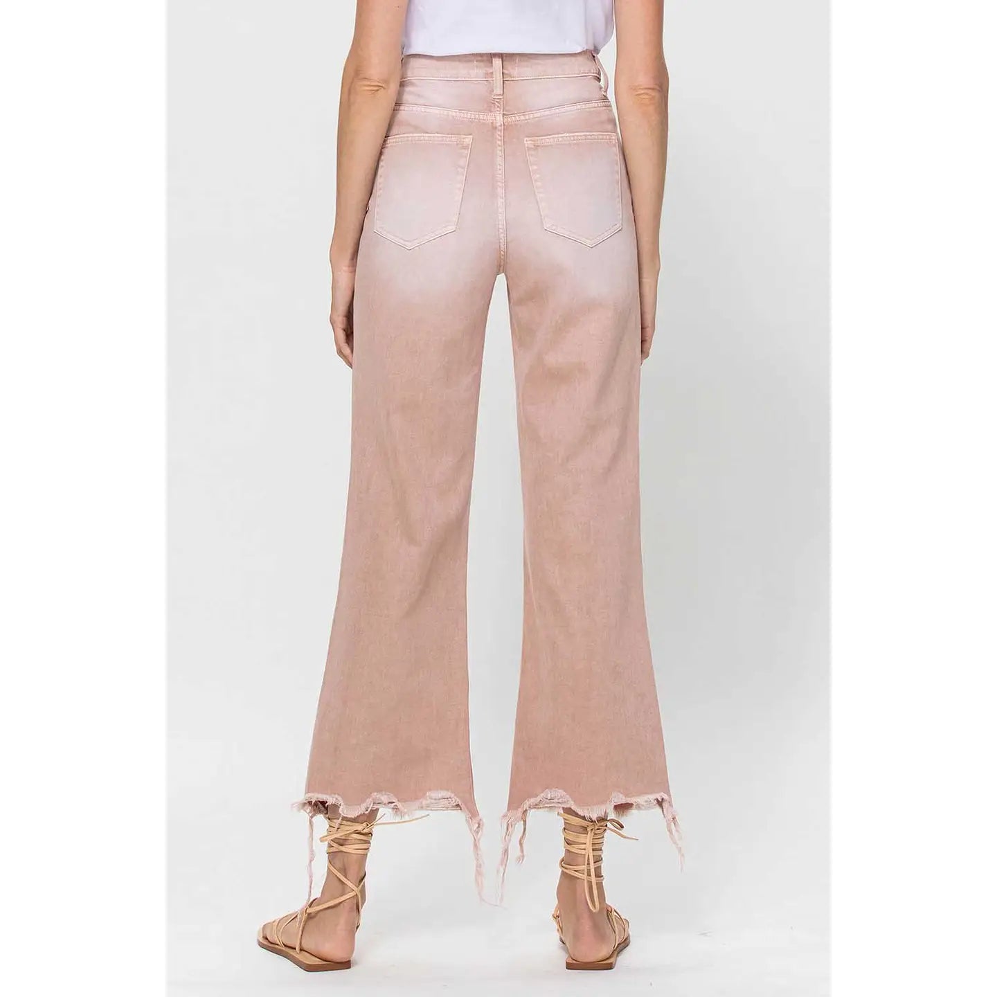 90's Vintage Super High Rise Crop Flare Jeans - July Song-Mesadic