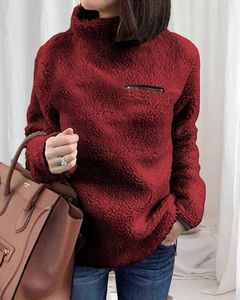 Liana - Lässiges warmes Sherpa Top-CALLISTARI