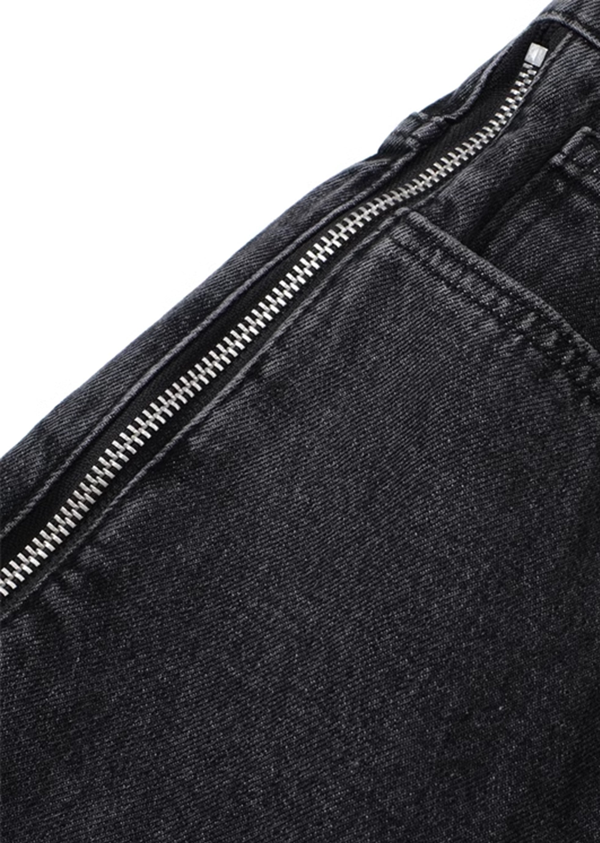 【7/15新作】Red color multiple side line design zipper denim pants  HL3058-CALLISTARI