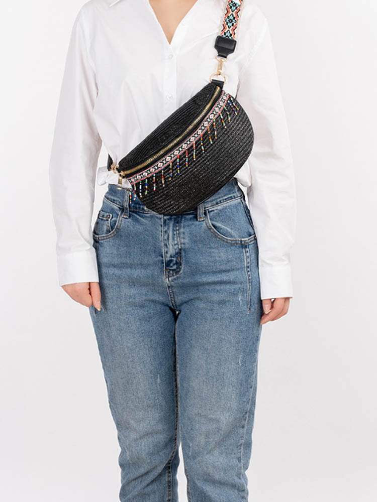 Grass Woven Chest Bag-CALLISTARI