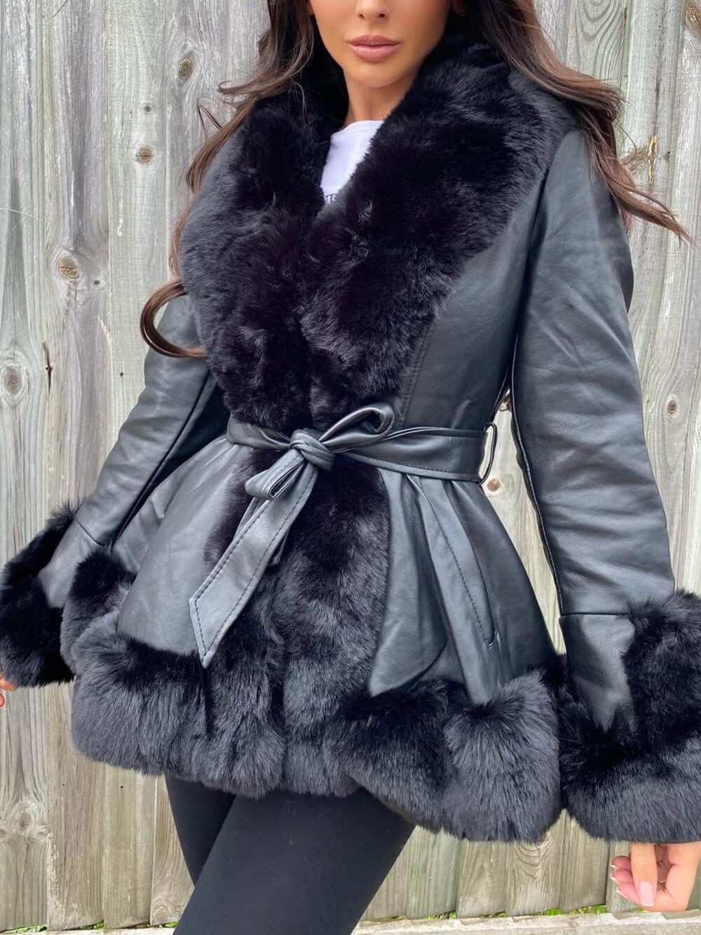 Freya Belted Fur Coat-CALLISTARI