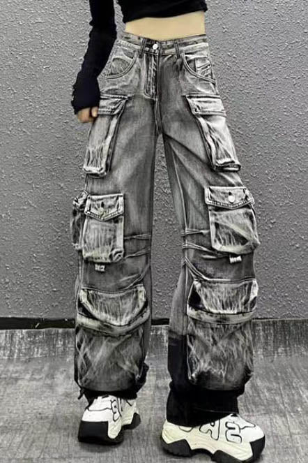 Gradient Cargo Paratrooper Jeans-ROVOLE