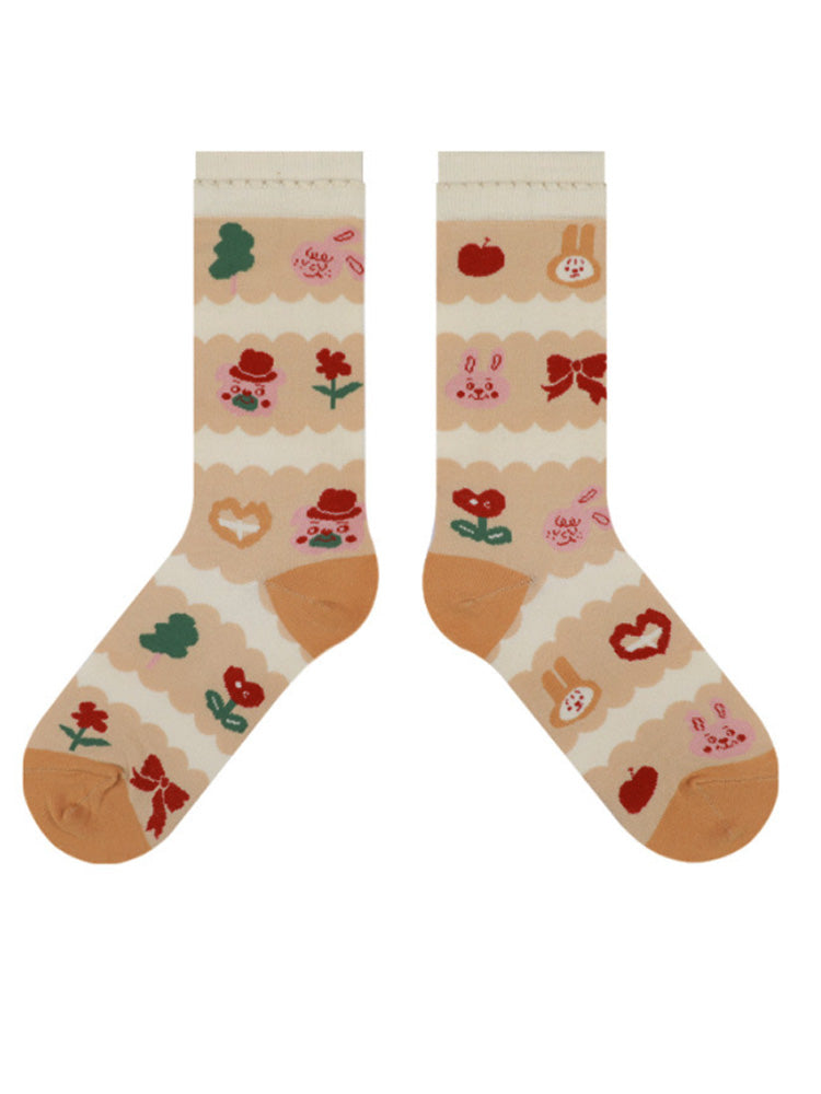 Cute Bunny Mid-Calf Socks-CALLISTARI