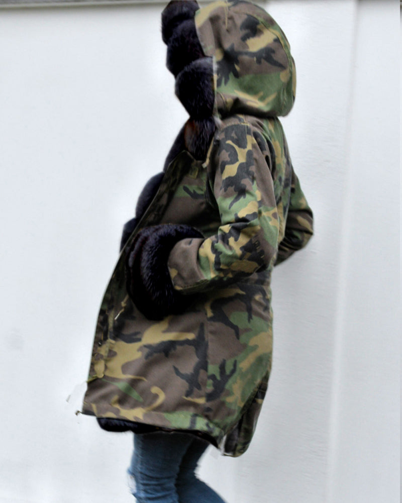 Trafni New Women Ladies Hood Parka Jacket Quilted Winter Coats Fishtail Size S-XXXL US UK STOCK-Trafni