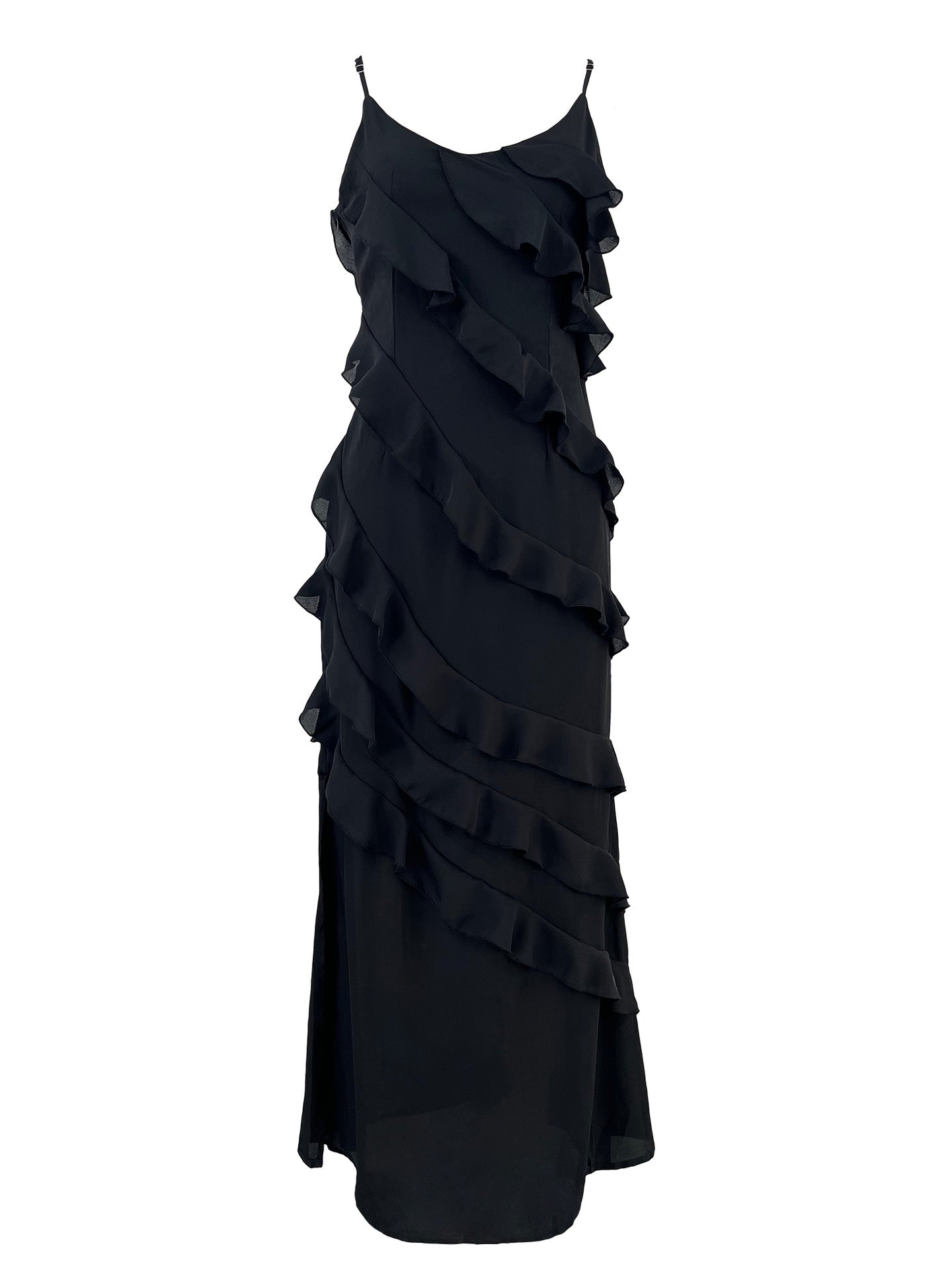 Rosalina Chiffon Ruffle Maxi Dress-CALLISTARI