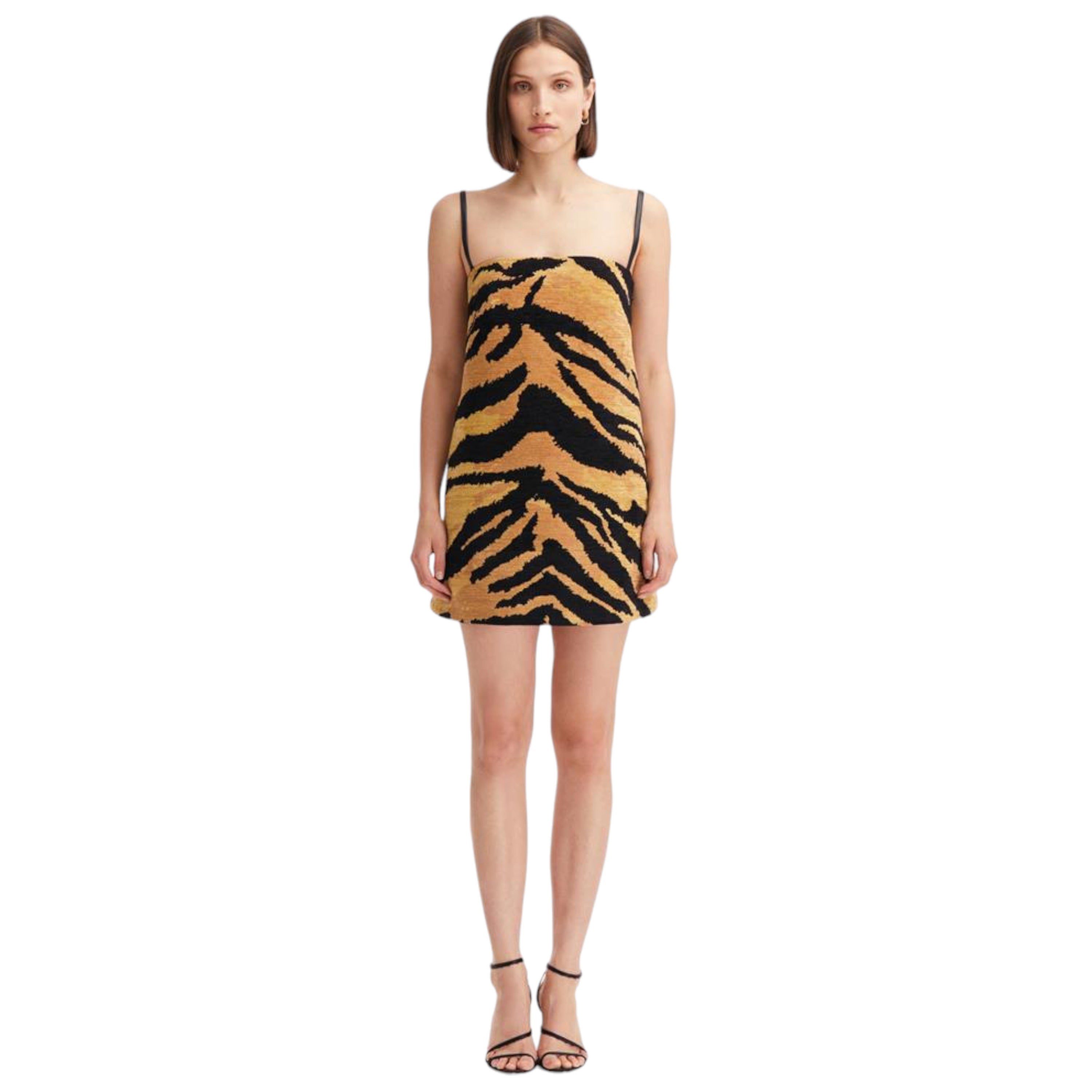 Chenille Tiger Jacquard Mini Dress