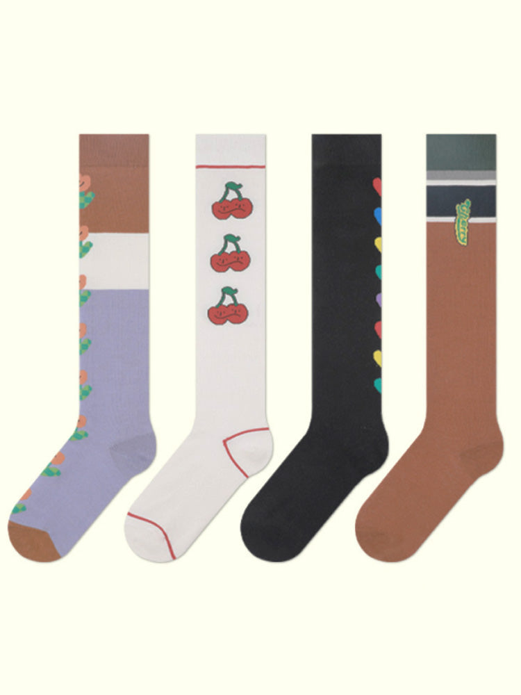 Sweet  Print Knee-High Socks-CALLISTARI