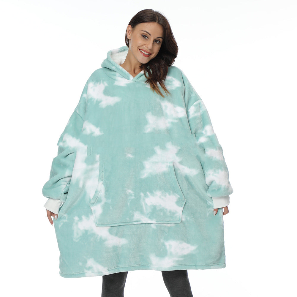 Cozy Flannel Hooded Nightgown Blanket Hoodie-CALLISTARI