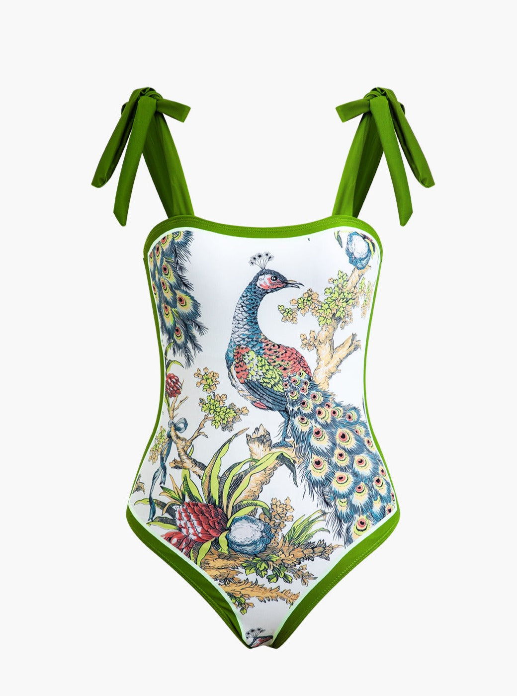 Peacock Print Tummy Control One-Piece Swimsuit-CALLISTARI