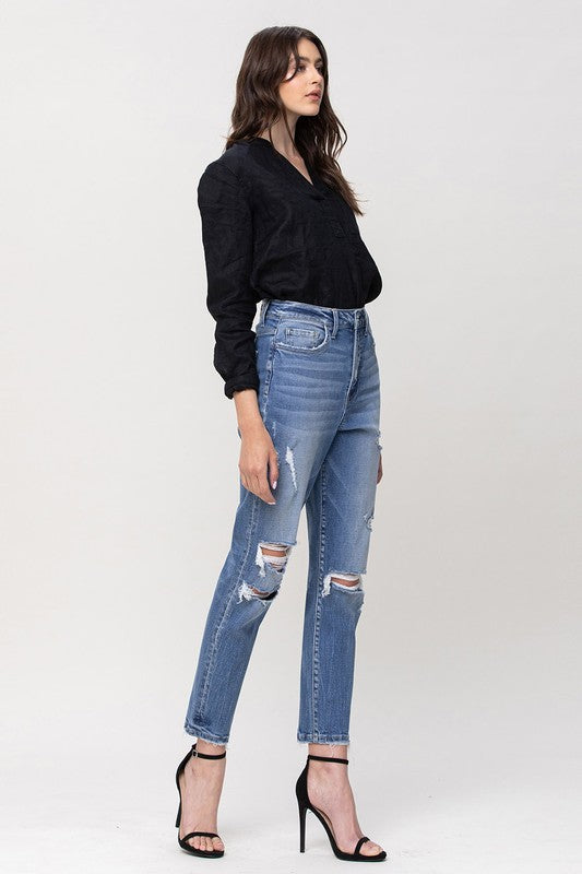 Vervet Super High Rise Stretch Mom Jeans-Mesadic