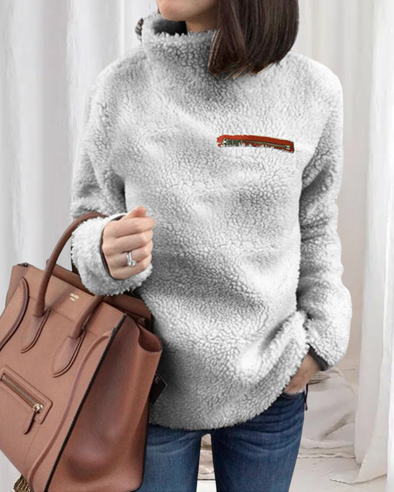 Liana - Lässiges warmes Sherpa Top-CALLISTARI