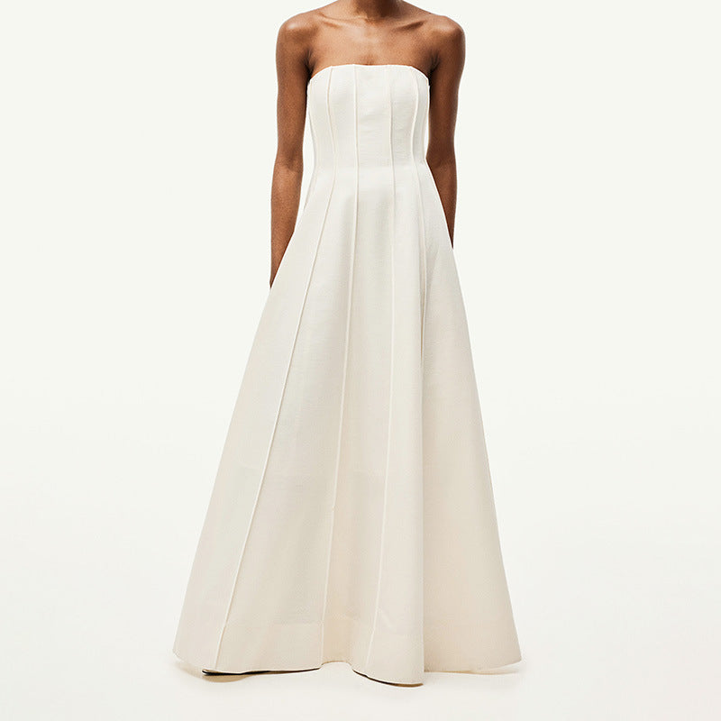 Aria White Bandeau Maxi Dress-CALLISTARI