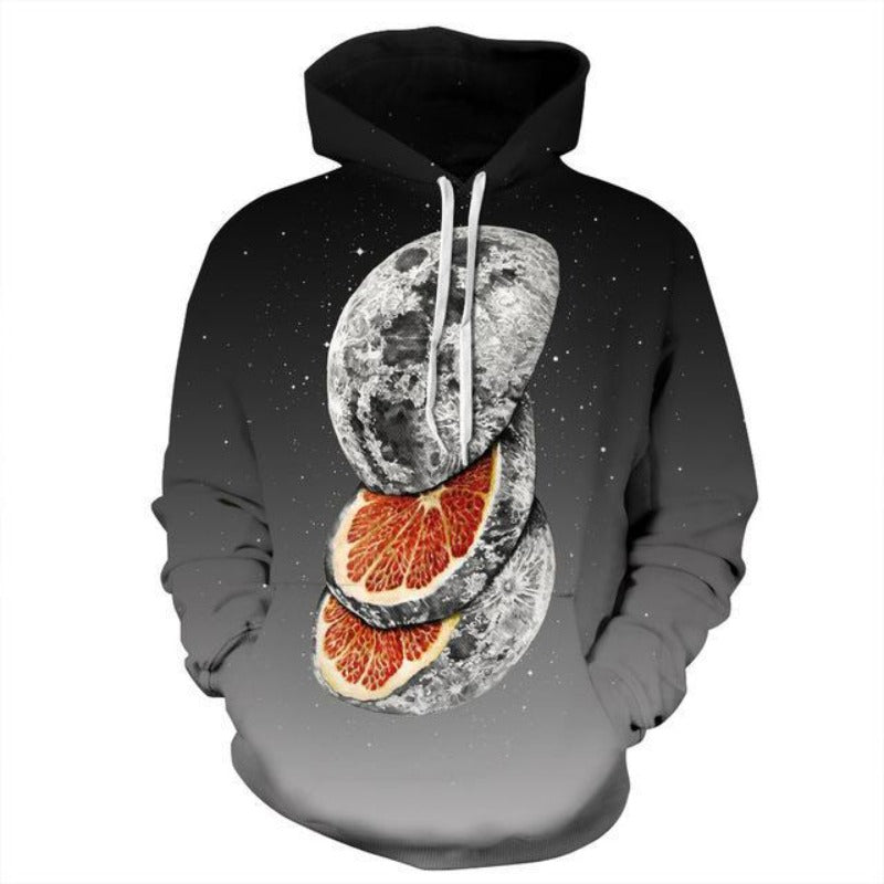 Sliced Moon 3D Printed Casual Hoodie-CALLISTARI