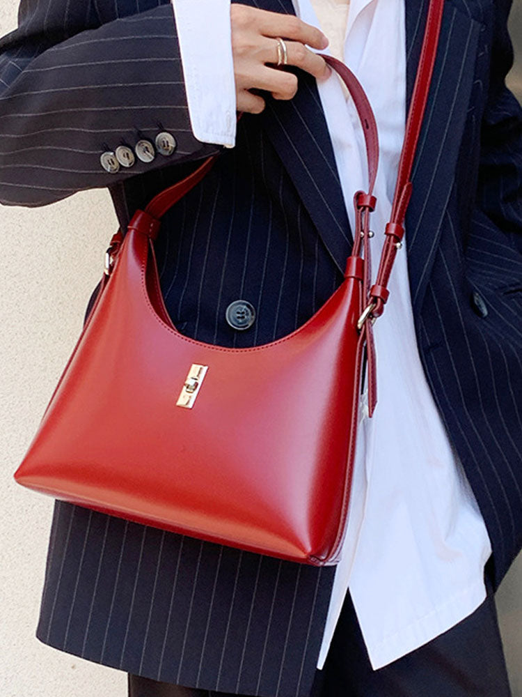 Half Moon Leather Crossbody Bag-CALLISTARI