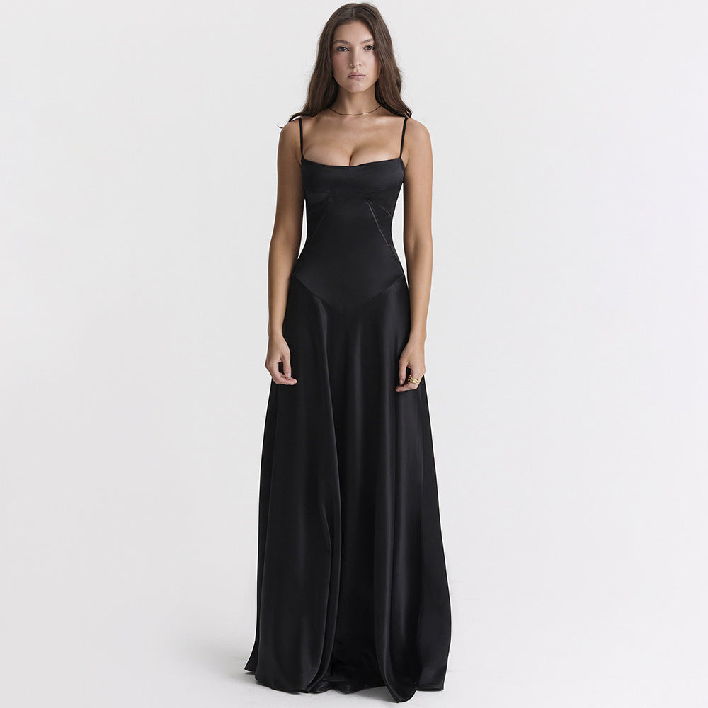 Adriana Suspender Backless Midi Dress-CALLISTARI