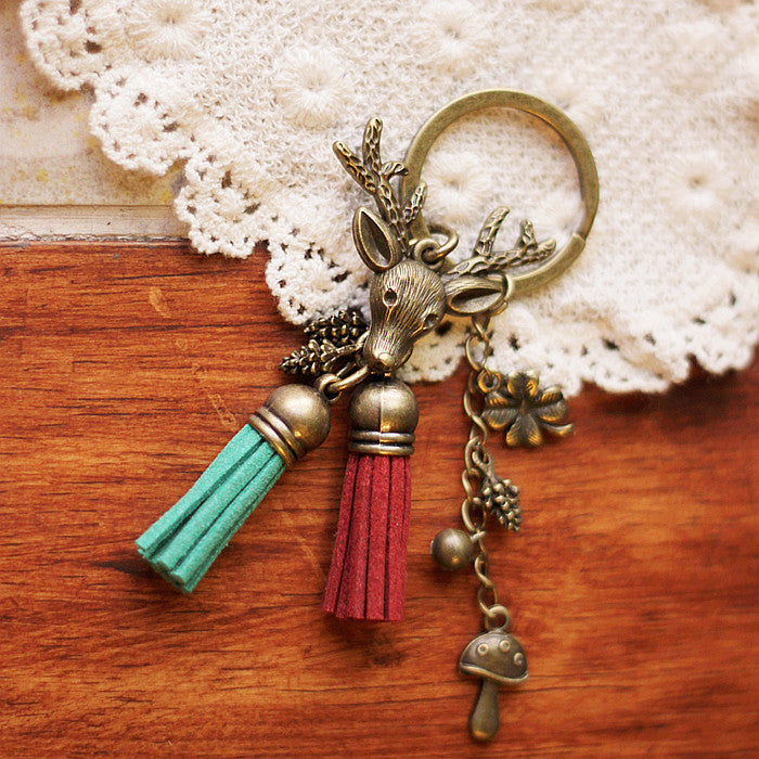 Christmas Mood Forest Deer Keychain-CALLISTARI