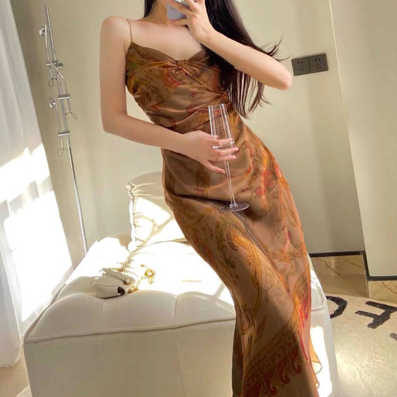 Monet Oil Painting Suspended Dress Girl-CALLISTARI