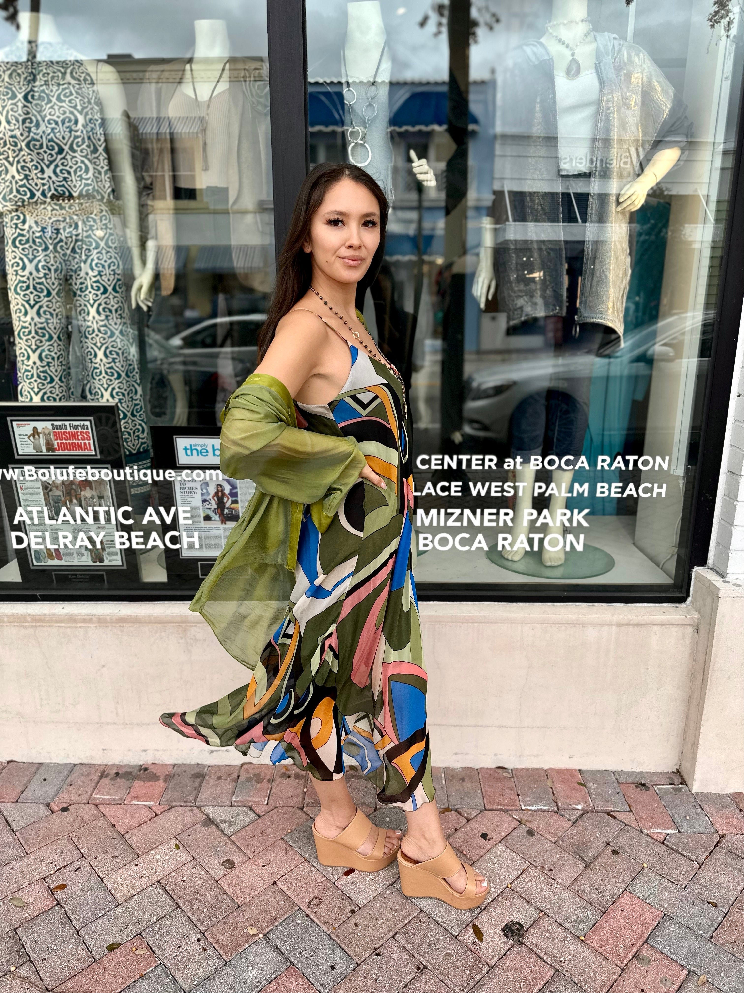 Callistari silk top + art dress set-CALLISTARI