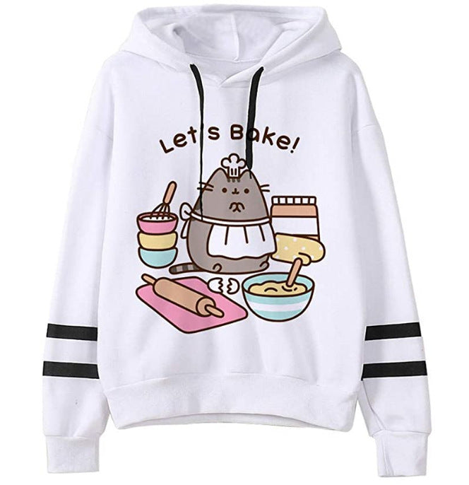 Casual Fleece Pusheen Printed Hoodie-CALLISTARI