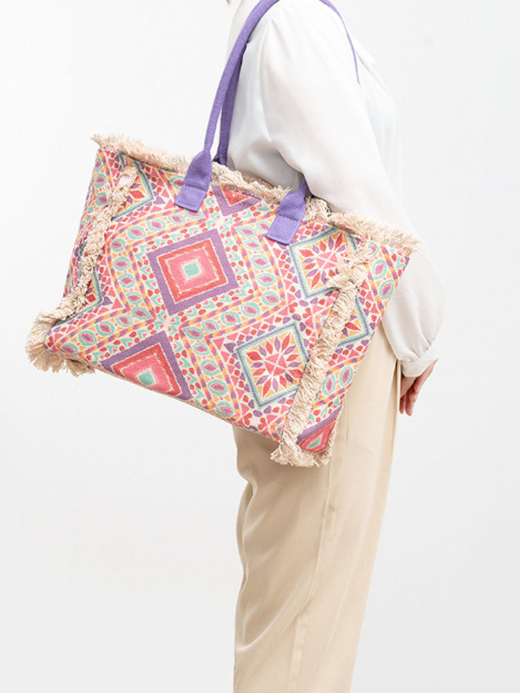 Vintage Printed Canvas Bag-CALLISTARI