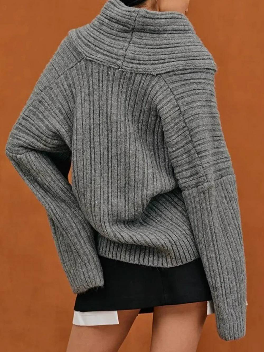 Oversized High Roll Knit Pullover-CALLISTARI