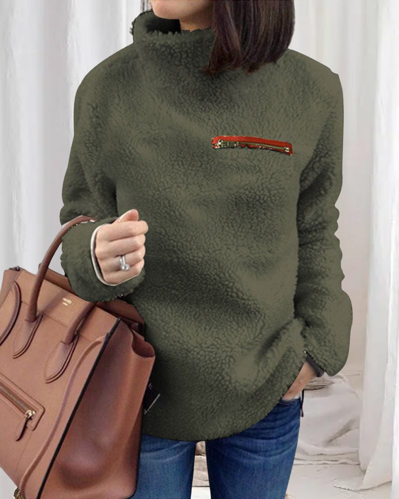 Liana - Lässiges warmes Sherpa Top-CALLISTARI