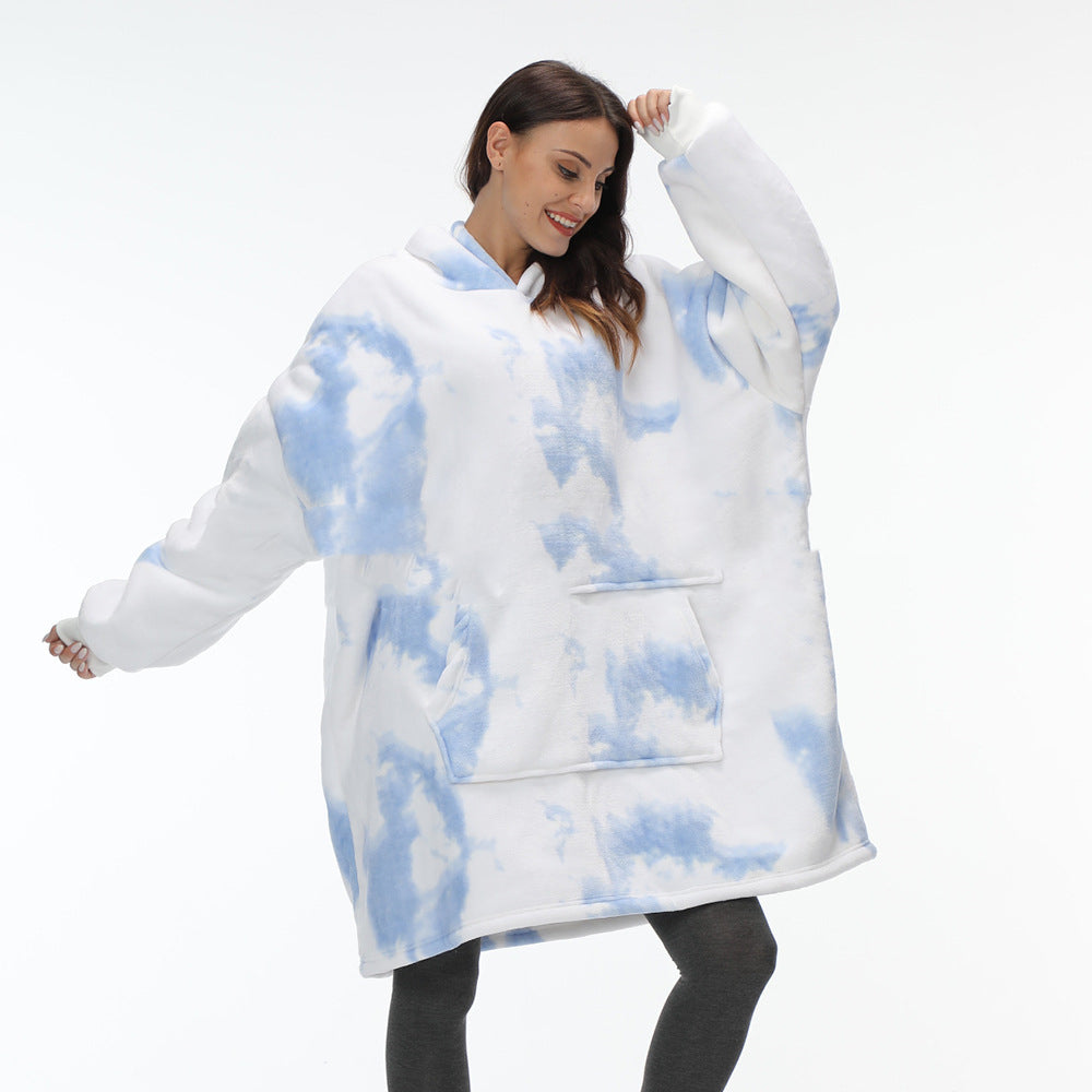 Cozy Flannel Hooded Nightgown Blanket Hoodie-CALLISTARI