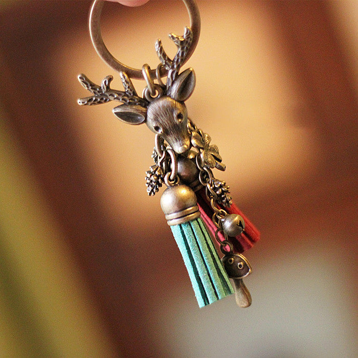 Christmas Mood Forest Deer Keychain-CALLISTARI