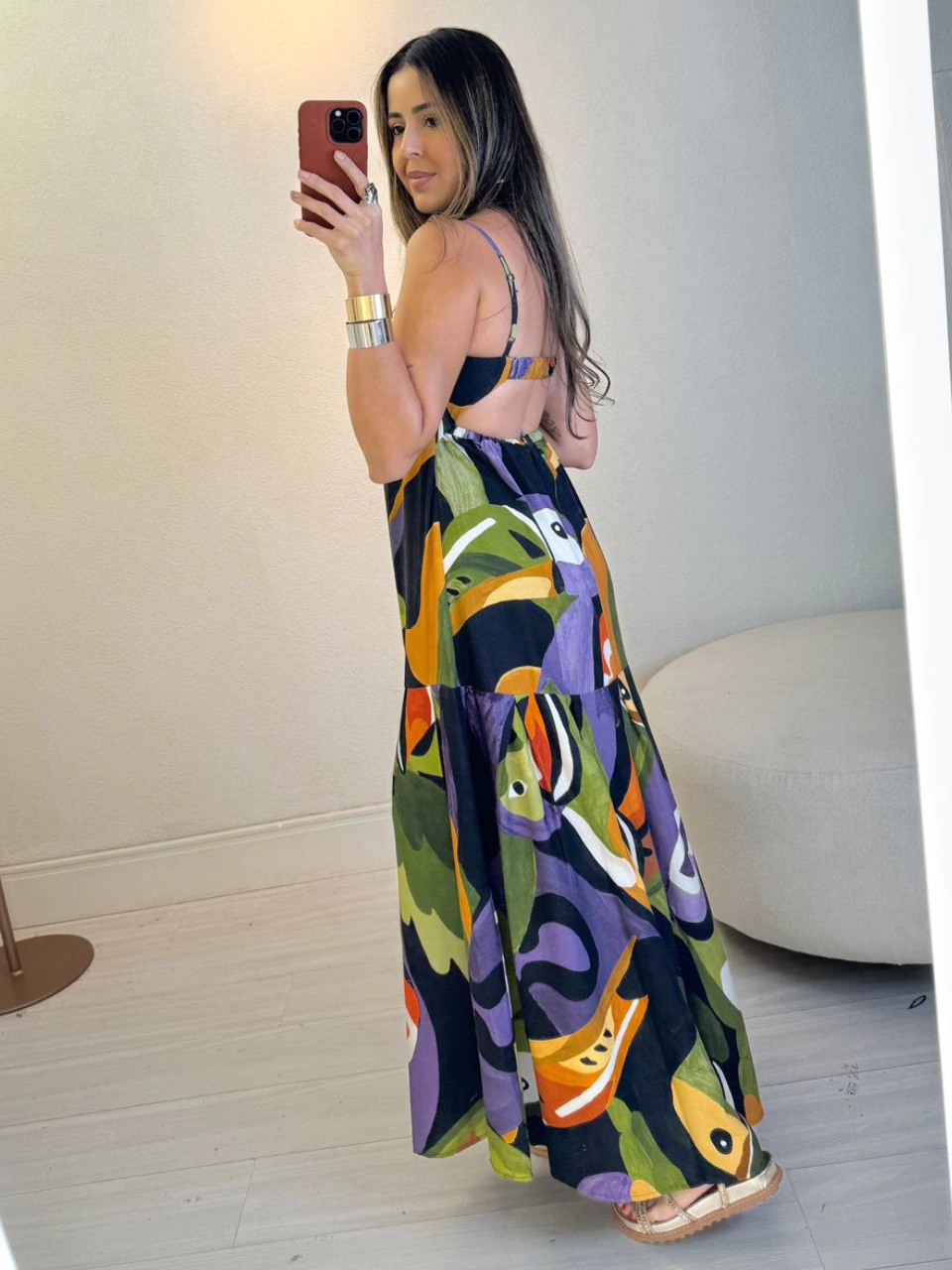 Callistari silk top + art dress set-CALLISTARI