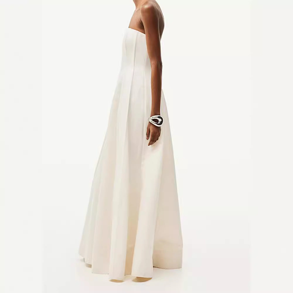 Aria White Bandeau Maxi Dress-CALLISTARI