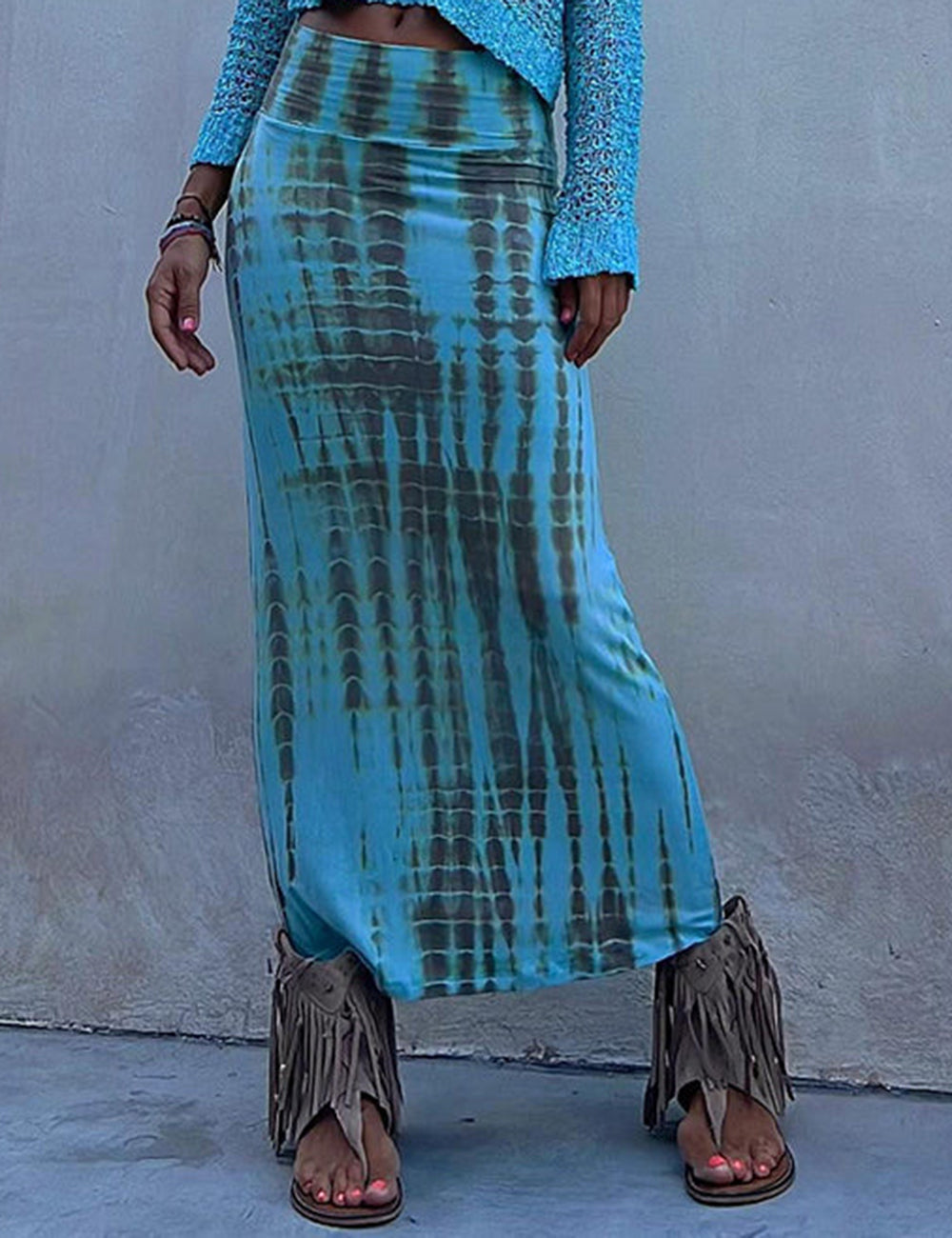 Adoring Memories Tie-dye Elastic Waist Maxi Skirt-CALLISTARI