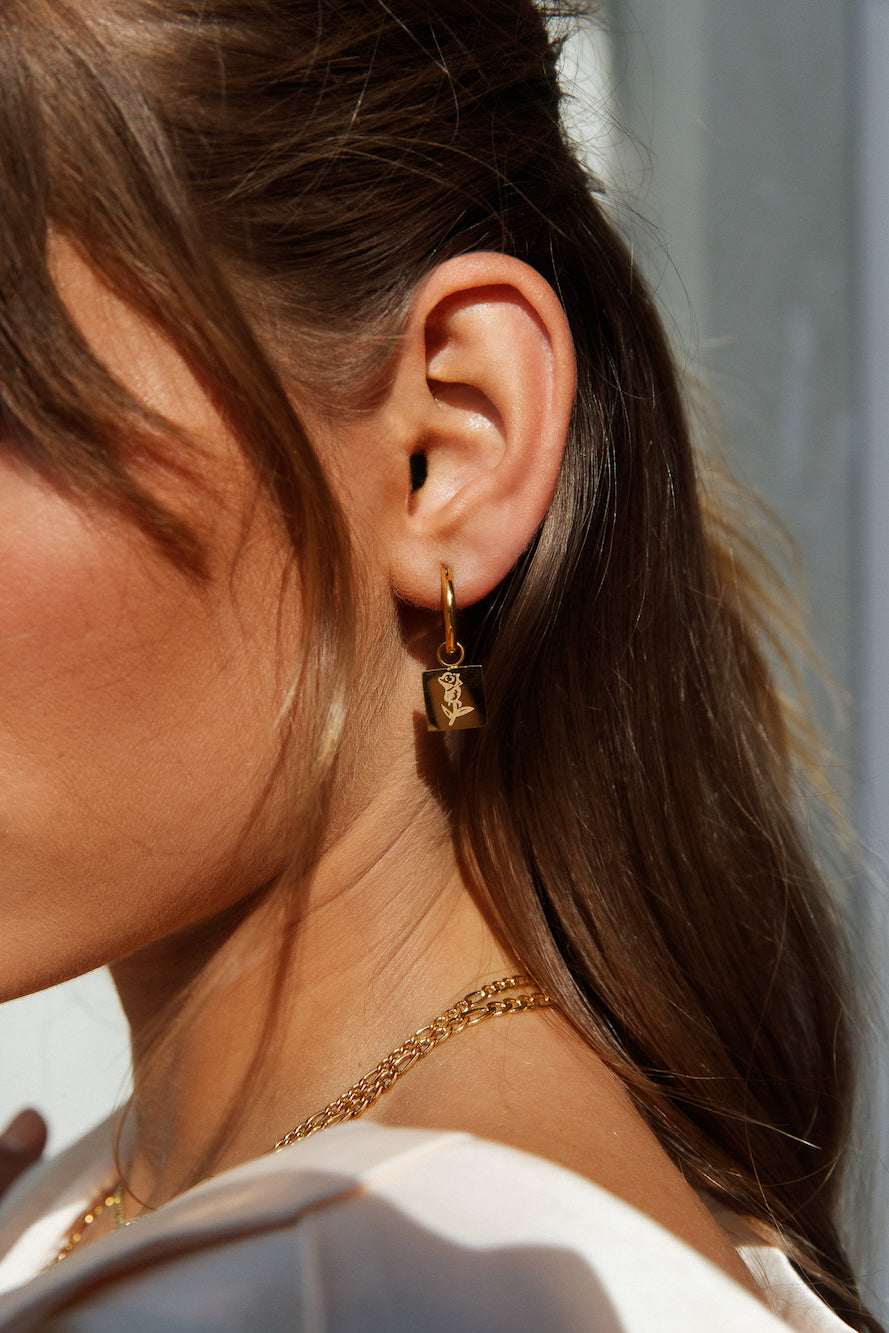 18K Gold Plated Crimson Heart Earrings Gold-CALLISTARI