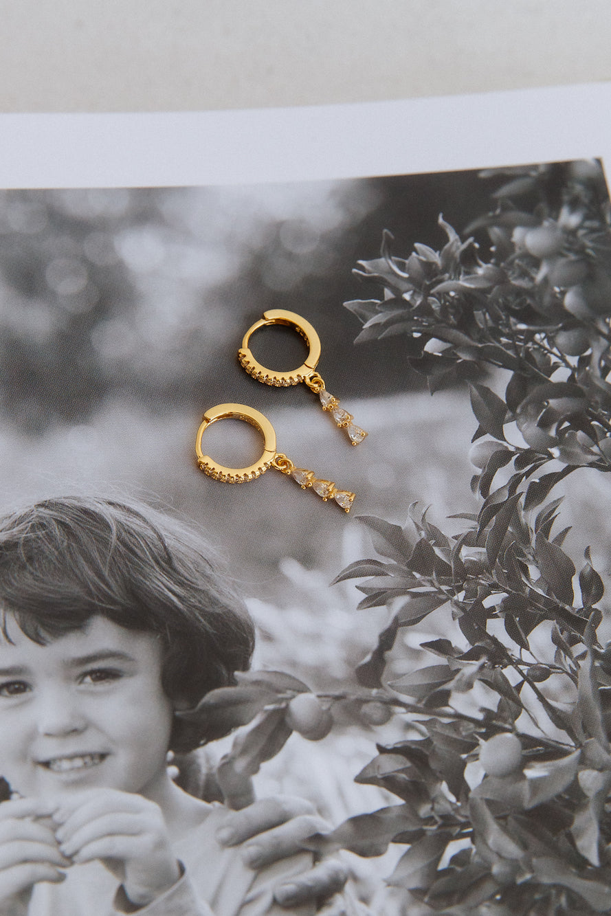 18K Gold Plated Fall Into Me Earrings-CALLISTARI