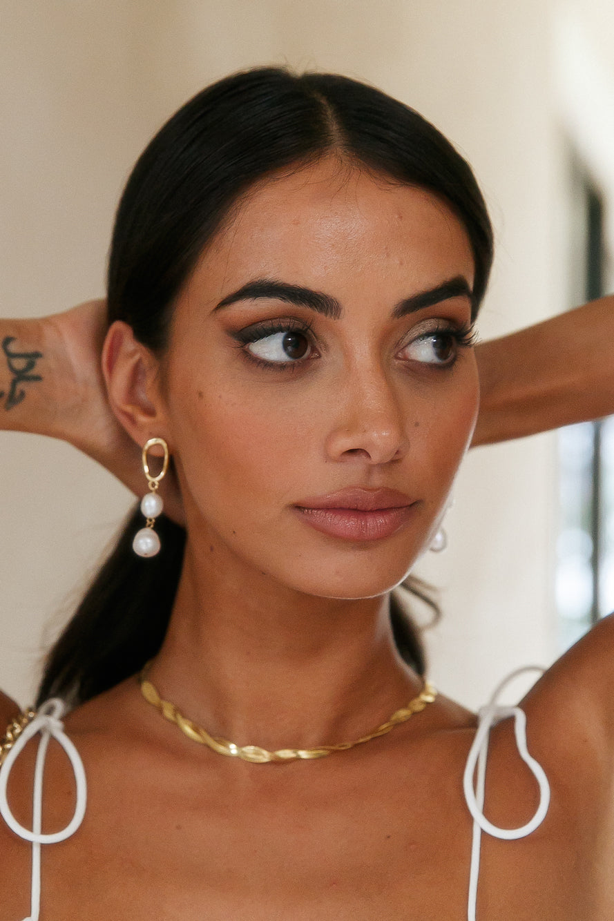 18K Gold Plated Pearly Goods Earrings-CALLISTARI
