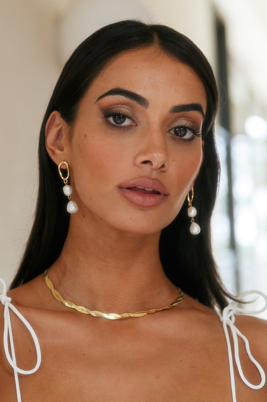 18K Gold Plated Pearly Goods Earrings-CALLISTARI