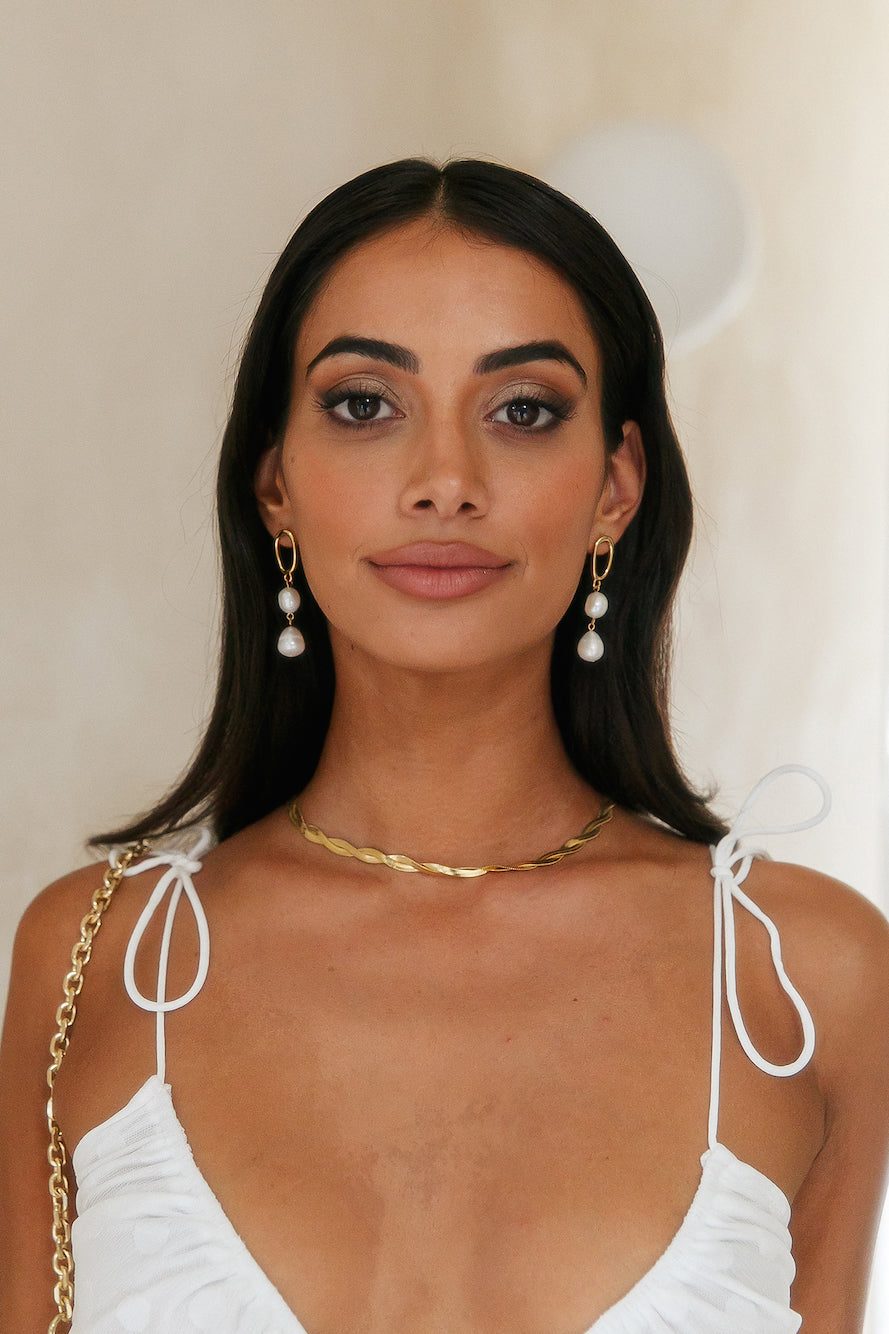 18K Gold Plated Pearly Goods Earrings-CALLISTARI