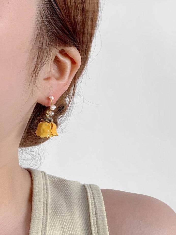 Orange Rose Earrings - Hannah-CALLISTARI