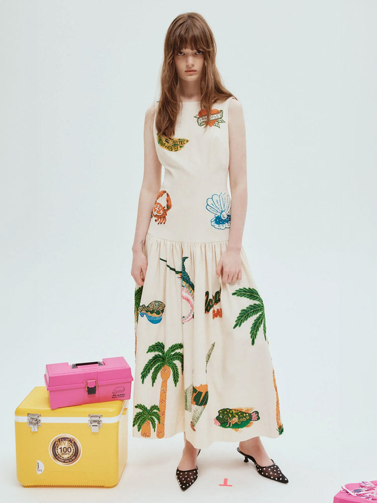 Clam Maxi Dress-CALLISTARI