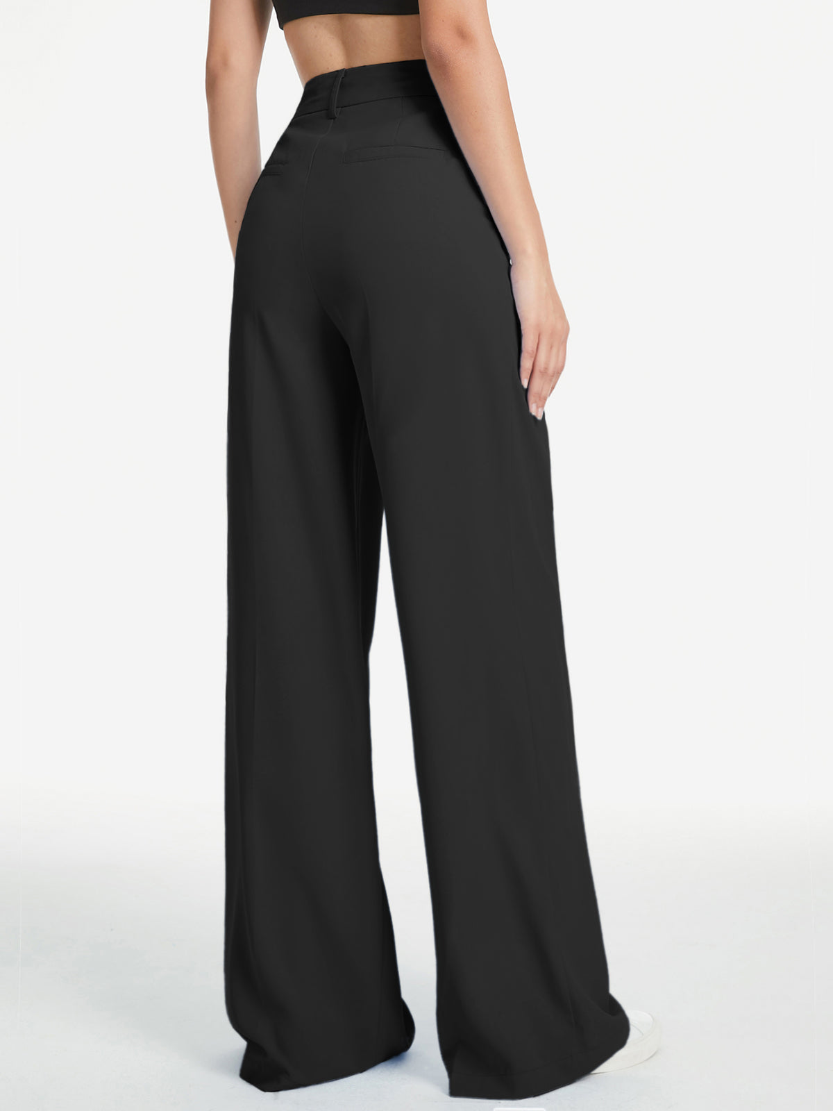 High Waisted Wide Leg Relaxed Fit Trousers-CALLISTARI