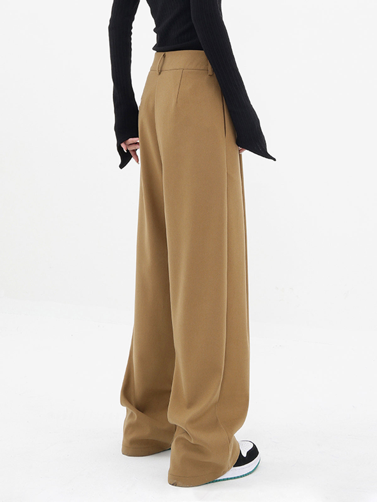 Basic Baggy Wide Leg Dress Pants-Mesadic