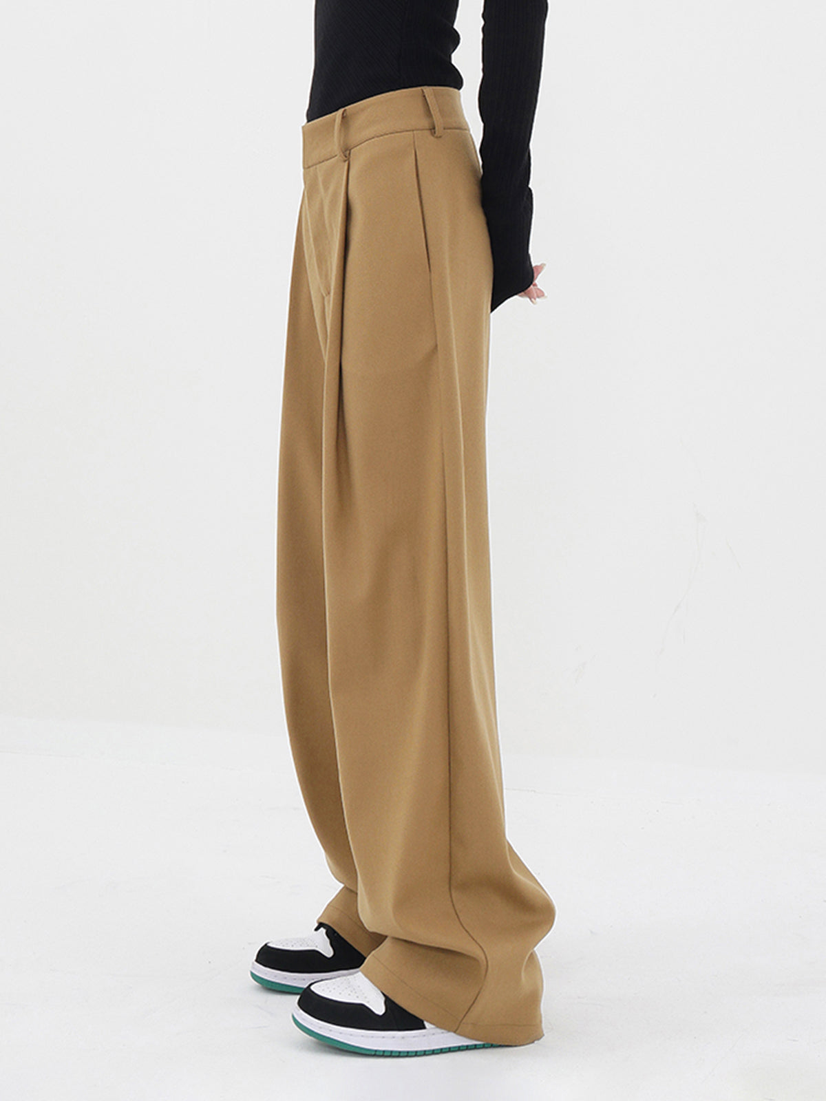 Basic Baggy Wide Leg Dress Pants-Mesadic