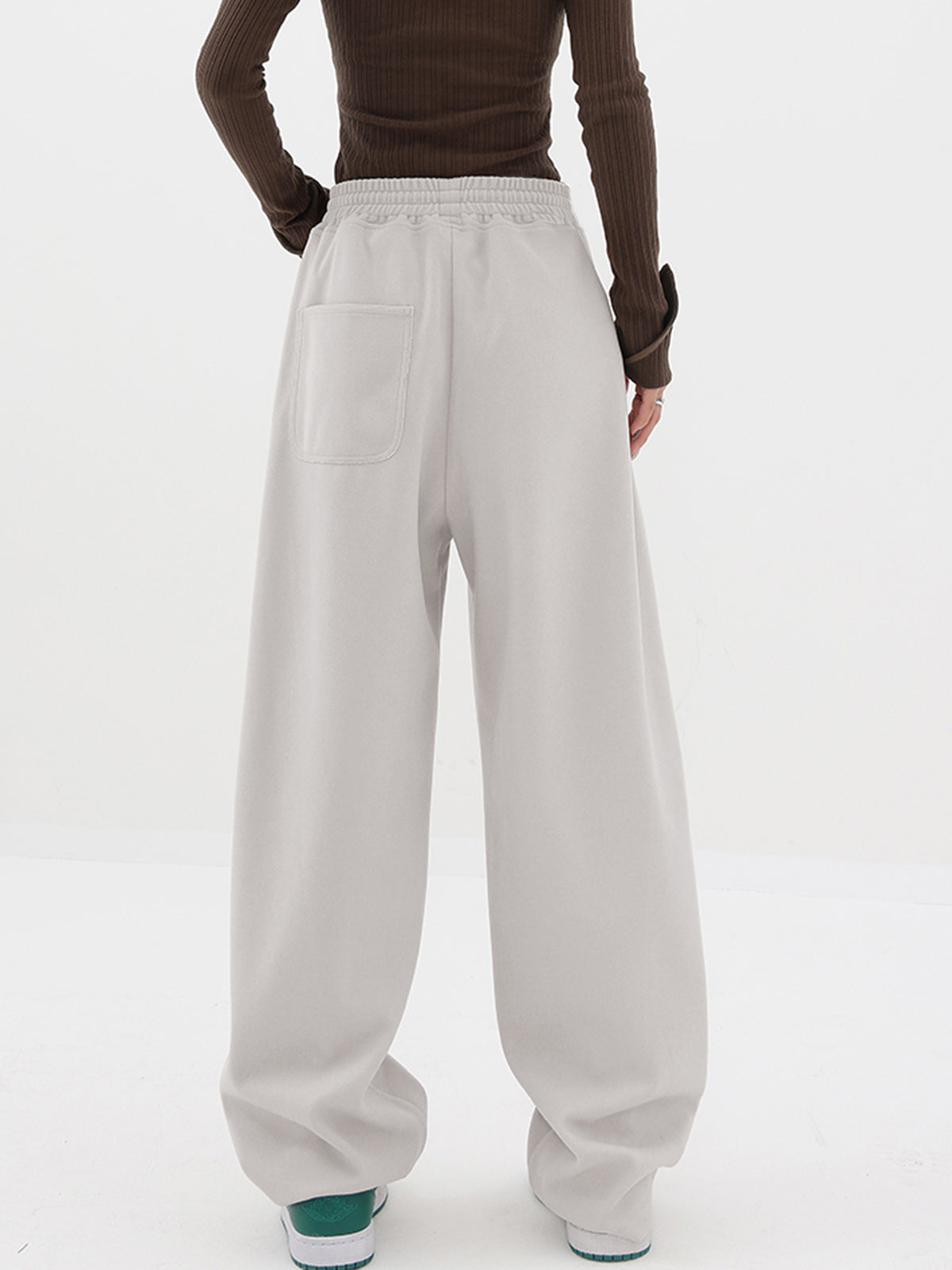 Baggy Solid Wide Leg Pants-CALLISTARI